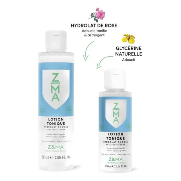 Z&Ma Lotion tonique bio à l'hydrolat de rose - 110 ml